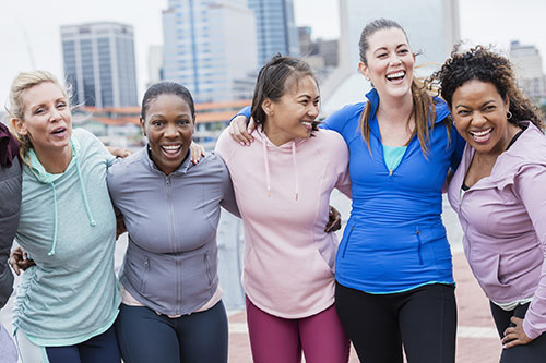 group of women in running clothes